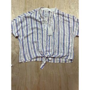 Rails Women’s Top Blouse Rayon Linen Striped NWTs Sz L
